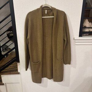 QIXING Womens Casual Open Front Knit Cardigan Long Sleeve Plush Cozy Warm